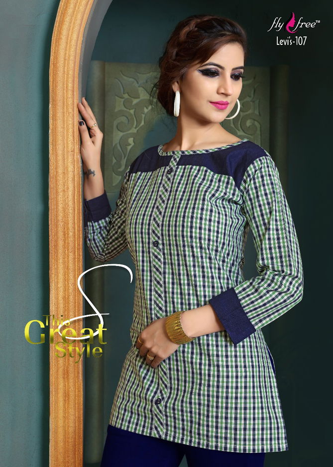 FlyFree Levis Designer Casual Wear Cotton Printed Kurtis Collection